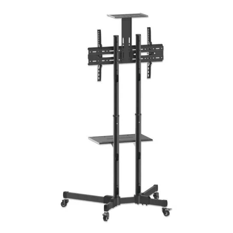 Suporte móvel para TV e monitor MANHATTAN 461238, móvel, preto, altura 1803 mm, VESA 200x200–600x400, máx. 50 kg