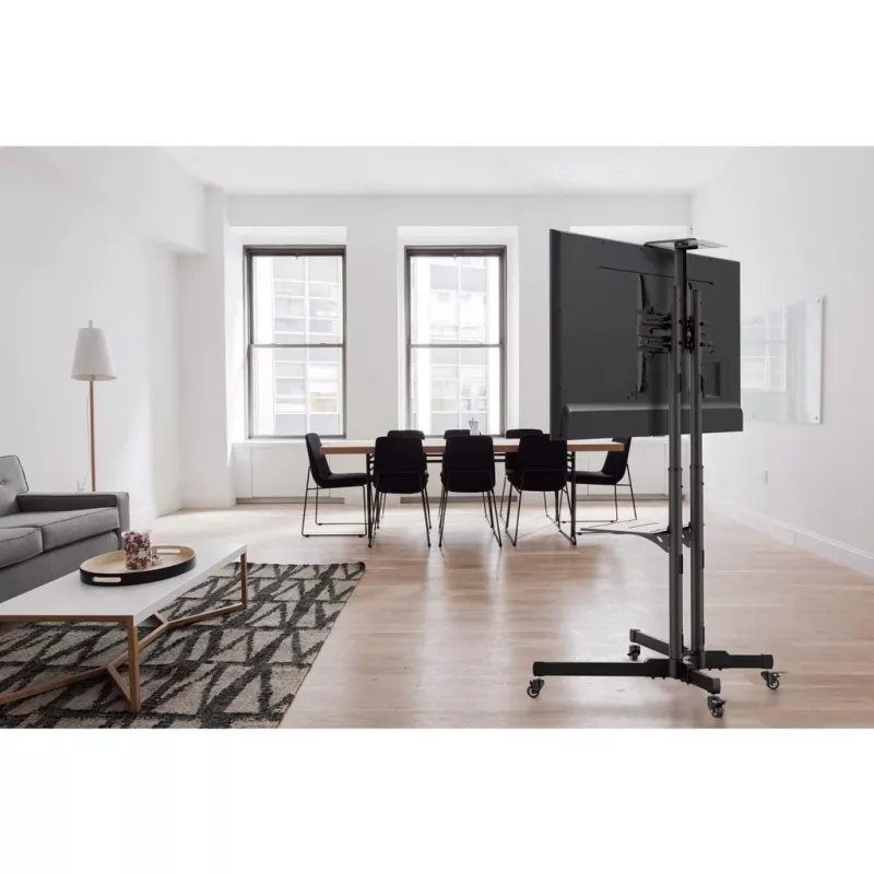 Suporte móvel para TV e monitor MANHATTAN 461238, móvel, preto, altura 1803 mm, VESA 200x200–600x400, máx. 50 kg