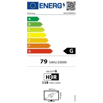 TV Samsung UE55U8092FUXXH 55 polegadas (139,7 cm) 4K Ultra HD LED, Tizen, HDR10+, design sem moldura em 3 lados, Wi‑Fi, Bluetooth 5.3
