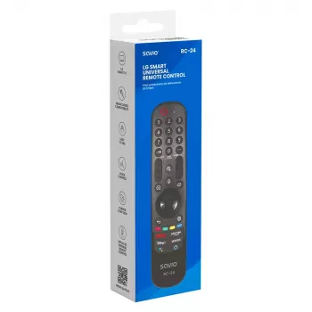 Comando à distância SAVIO RC-24 IR sem fios universal para TV, preto, botões, alcance 10 m, suporta 1 dispositivo