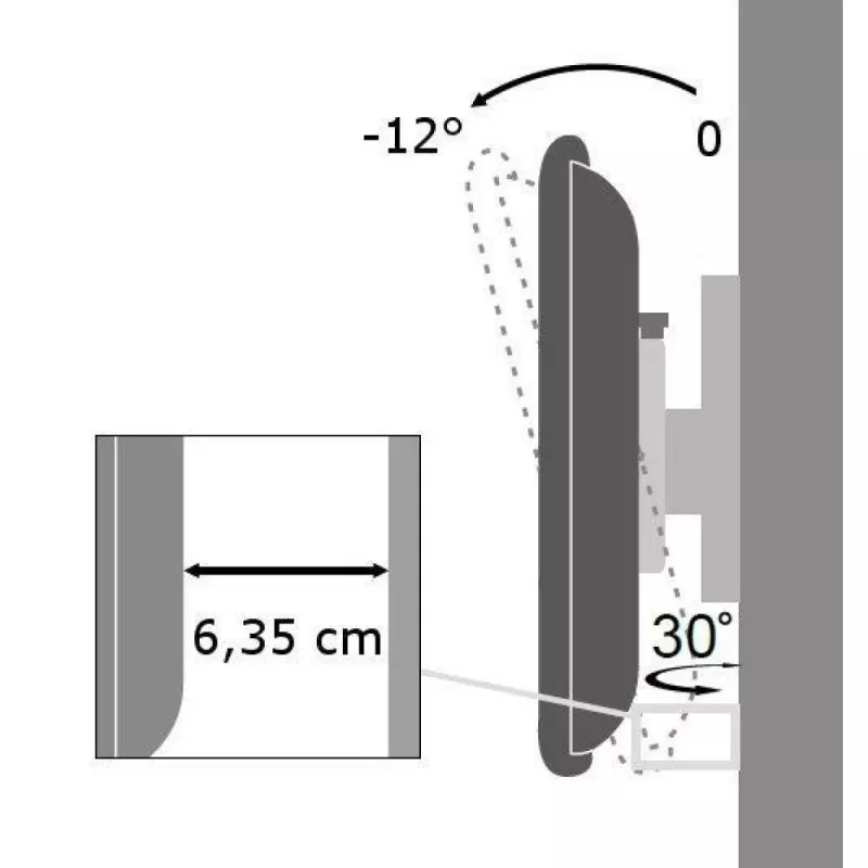 Suporte de parede Techly 19-37 polegadas para TV LED-LCD, inclinável, 1 braço oscilante, preto ICA-LCD 2900B
