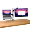 Suporte de secretária TRUST Mara suporte para monitor de braço duplo para 2 ecrãs até 32 polegadas – mola a gás, VESA 75x75–100x100, máx. 16 kg, grampo, preto