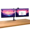 Suporte de secretária TRUST Mara suporte para monitor de braço duplo para 2 ecrãs até 32 polegadas – mola a gás, VESA 75x75–100x100, máx. 16 kg, grampo, preto
