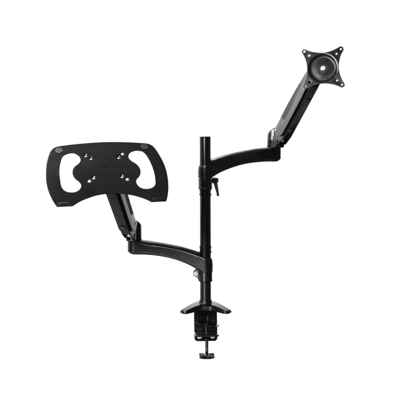 Suporte de secretária TRUST Mara suporte para monitor de braço duplo para 2 ecrãs até 32 polegadas – mola a gás, VESA 75x75–100x100, máx. 16 kg, grampo, preto