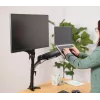 Suporte de secretária TRUST Mara suporte para monitor de braço duplo para 2 ecrãs até 32 polegadas – mola a gás, VESA 75x75–100x100, máx. 16 kg, grampo, preto