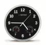 Relógio de parede ESPERANZA EHC016K Lyon preto, 25 cm de diâmetro, mecanismo silencioso, tampa de vidro, moldura de plástico