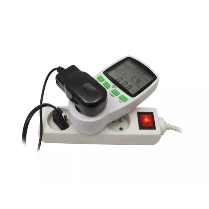 Wattímetro GreenBlue GB202 medidor de potência 0–9999 W, 3600 W máx, 220–240 V, 16 A, ecrã LCD