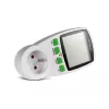 Wattímetro GreenBlue GB202 medidor de potência 0–9999 W, 3600 W máx, 220–240 V, 16 A, ecrã LCD