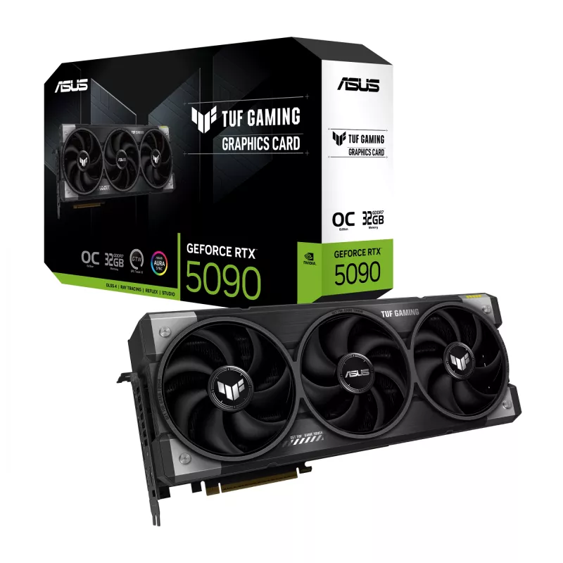 Placa gráfica ASUS TUF Gaming GeForce RTX 5090 — 32 GB GDDR7, 512 bits, PCIe 5.0, 3 ventoinhas