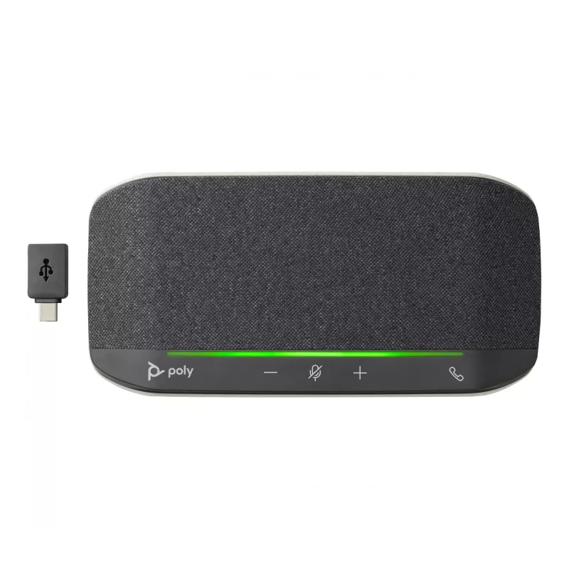 Coluna HP Poly Sync 10 + cabo USB-A para USB-C, PC, preto, 0,715 m, Windows 10, Windows 11, MacOS, 100–7800 Hz