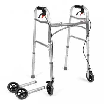 Cadeira de rodas manual TIMAGO JMC-C 3223, estrutura de alumínio, 4 rodas, altura ajustável 79–91 cm, carga máx. 136 kg, largura 595 mm, peso 3,8 kg