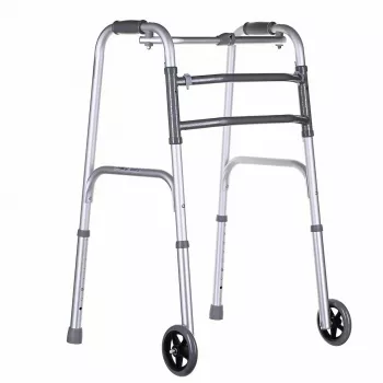 Andarilho VITEA CARE VCBP0031 alumínio, altura ajustável 82–100 cm, largura 600 mm, carga máx. 110 kg, rodas de 12 cm