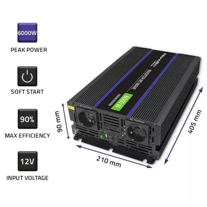 Inversor QOLTEC Monolith 6000 MS 12V para 230V 6000W