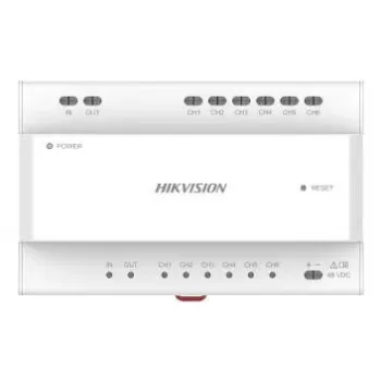Distribuidor de vídeo Hikvision DS-KAD7060EY-S, largura 143,7 mm, profundidade 65,9 mm, altura 92,4 mm