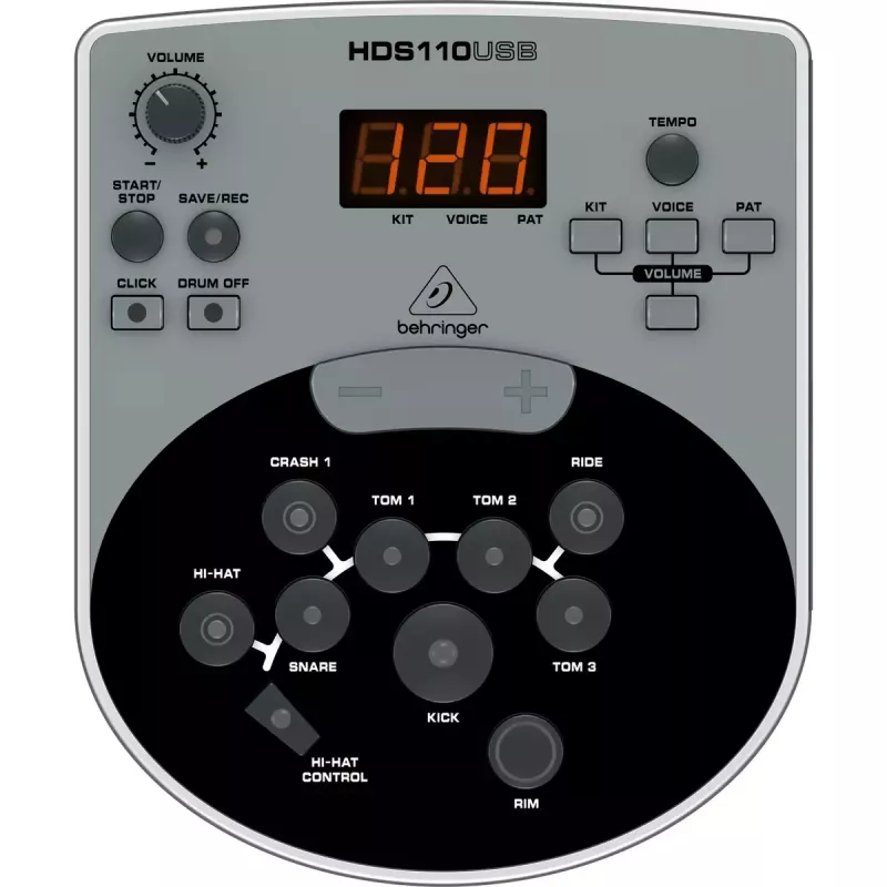 Behringer XD8USB bateria eletrónica, preto