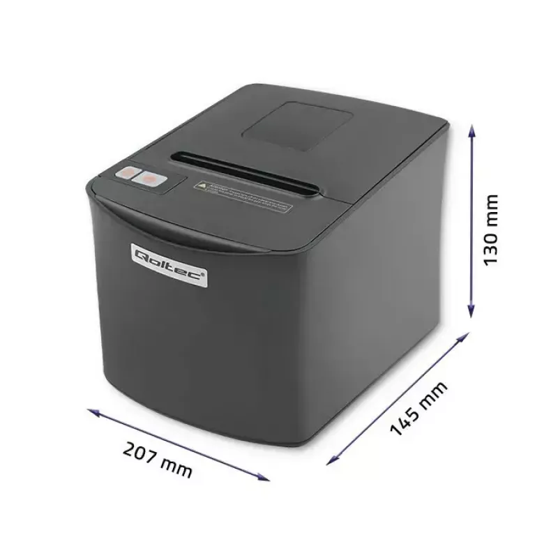 Impressora térmica de etiquetas QOLTEC 50256 com interface USB – impressora POS compacta