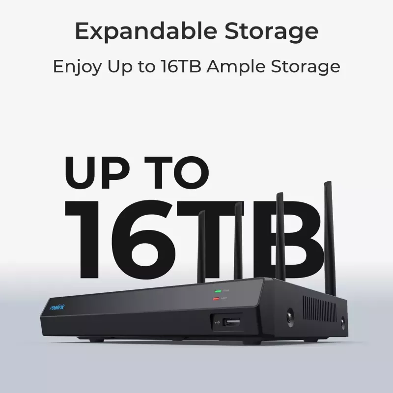 Reolink NVS12W NVR Wi-Fi 6 de 12 canais com suporte 16MP e 2TB HDD