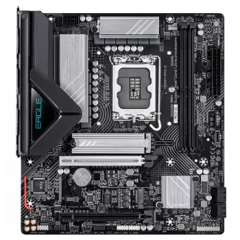 Placa-mãe GIGABYTE B860M EAGLE - CPUs Intel Core Ultra Series, VRM 6+1+2+1 fases, até 9066 MHz DDR5, 1x PCIe 5.0 + 1x PCIe 4.0 M.2, LAN 2,5 GbE, USB 3.2 Gen 1