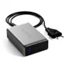 Carregador móvel Satechi ST-TC100GM-EU, 100 W, 2× USB-C, entrada AC 100–240 V, cinzento