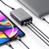 Carregador móvel Satechi ST-TC100GM-EU, 100 W, 2× USB-C, entrada AC 100–240 V, cinzento