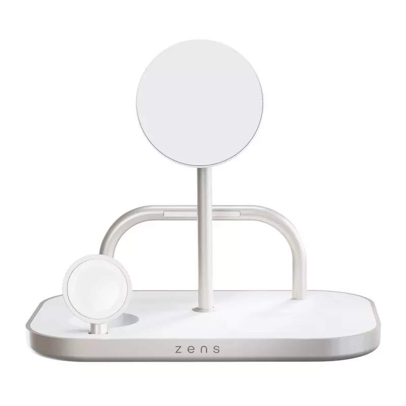 Carregador móvel ZENS ZEDC29W/00 carregamento rápido sem fios prateado branco