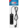 Activejet 3GNU-1.5M-C régua de tomadas com cabo, 1,5 m, preta