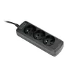 Activejet 3GNU-1.5M-C régua de tomadas com cabo, 1,5 m, preta