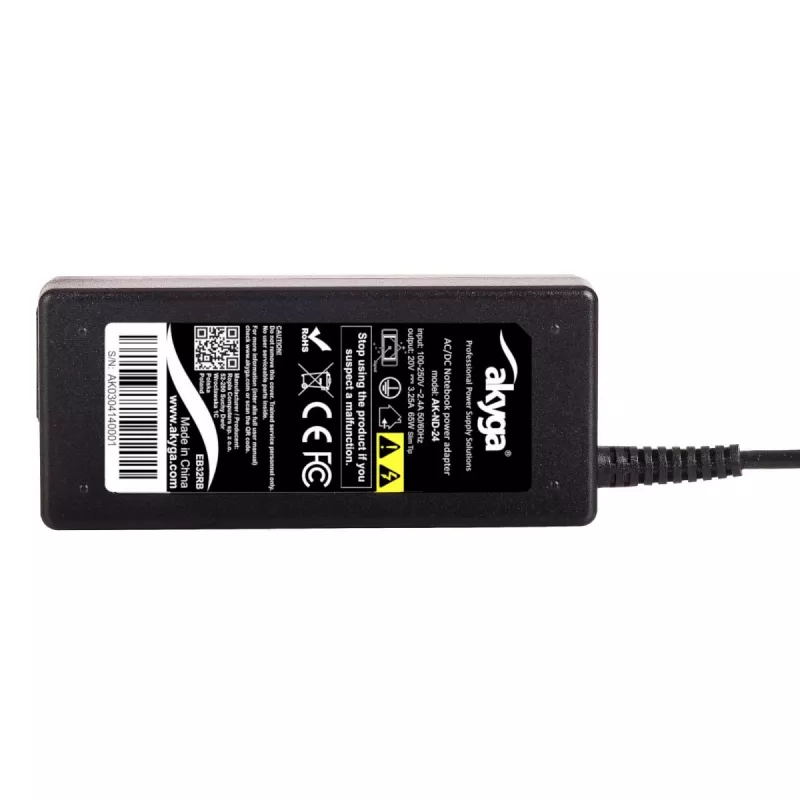 Fonte de alimentação para portátil Akyga AK-ND-24 para Lenovo, 65 W, 20 V, 3,25 A, Slim Tip