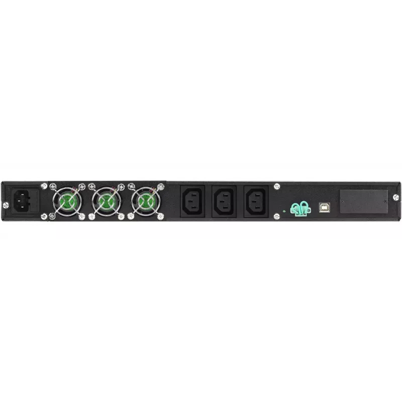 UPS para rack PowerWalker VFI 1000R/1U — dupla conversão online, 1 kVA (800 W), 3 saídas C13, 1U, 12,6 kg