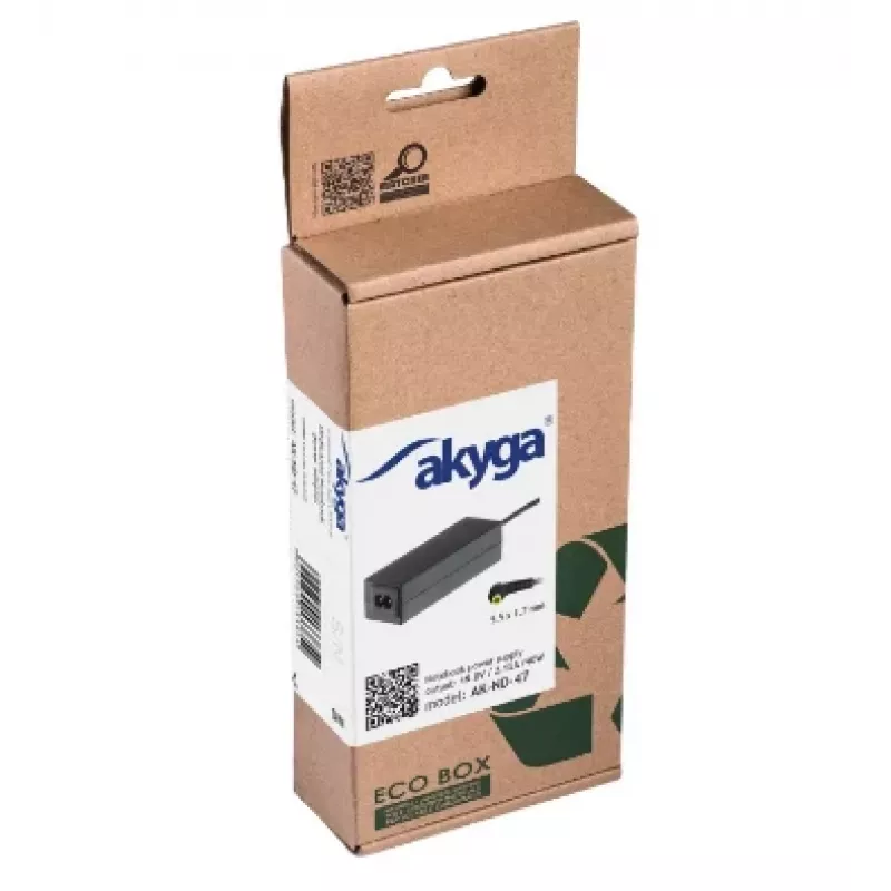 Fonte de alimentação para portátil Akyga AK-ND-47 para Acer, 40 W, 19 V / 2,15 A, 5,5 x 1,7 mm