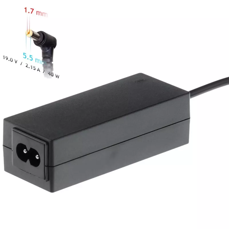Fonte de alimentação para portátil Akyga AK-ND-47 para Acer, 40 W, 19 V / 2,15 A, 5,5 x 1,7 mm