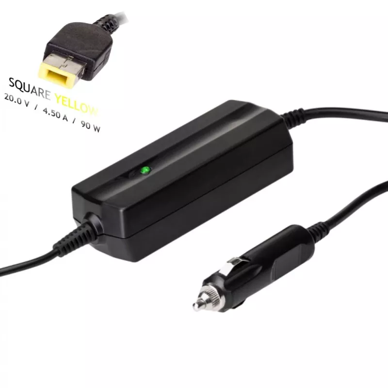 Fonte de alimentação para portátil de automóvel Akyga AK-ND-42 para Lenovo, 90 W, 20 V / 4,5 A, Slim Tip, entrada 12 V