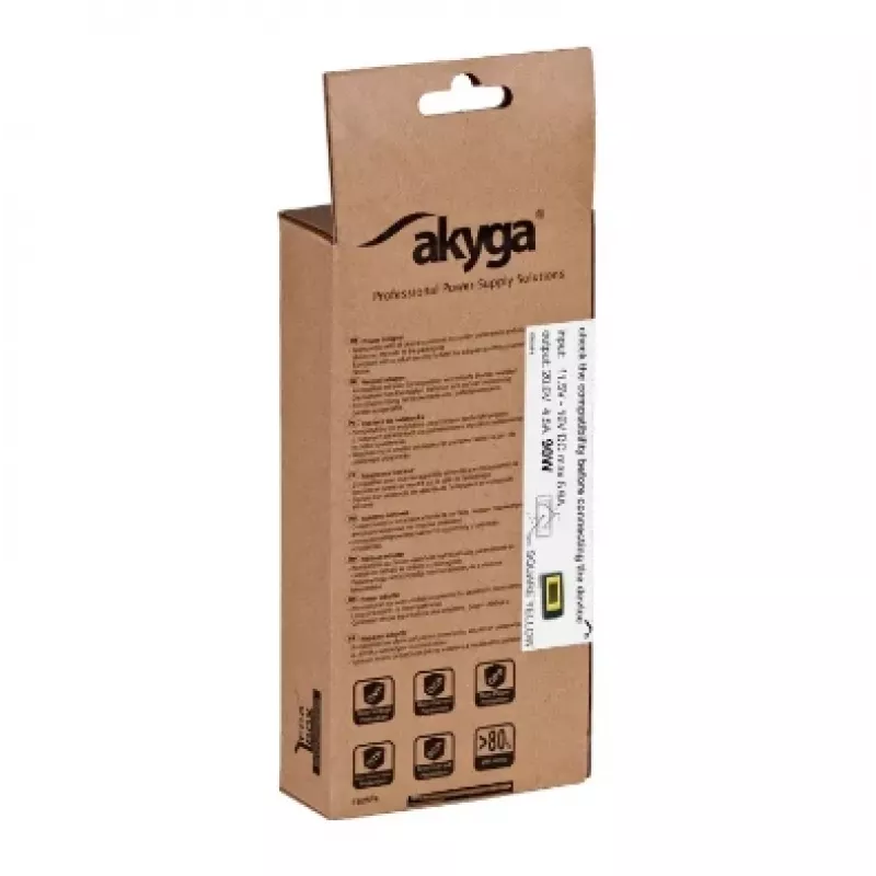 Fonte de alimentação para portátil de automóvel Akyga AK-ND-42 para Lenovo, 90 W, 20 V / 4,5 A, Slim Tip, entrada 12 V