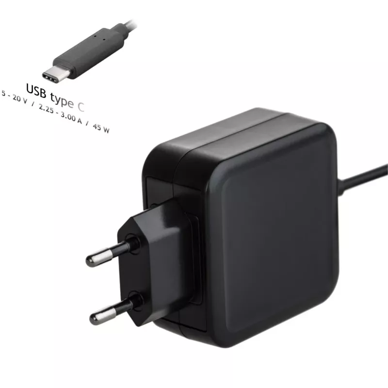 Fonte de alimentação para portátil USB-C Akyga AK-ND-60 45 W, Power Delivery, 5–20 V, 1,2 m