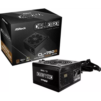 Fonte de alimentação ASROCK Challenger Cl-750b 750 W 80+ Bronze preto ATX