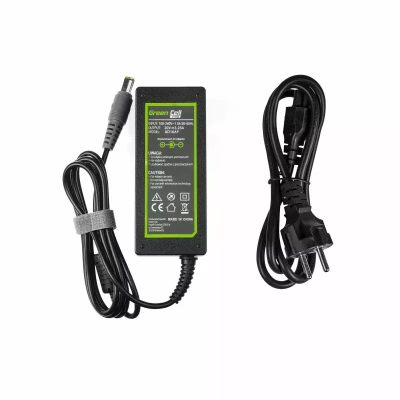 Fonte de alimentação Green Cell adaptador AC para Lenovo 20V | 3,25A | 65W | 7,7-5,5mm