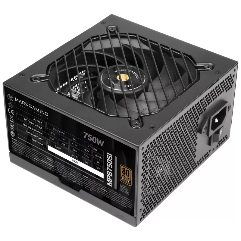 Mars Gaming MPB750SI fonte de alimentação 750 W 24 pin ATX ATX preto