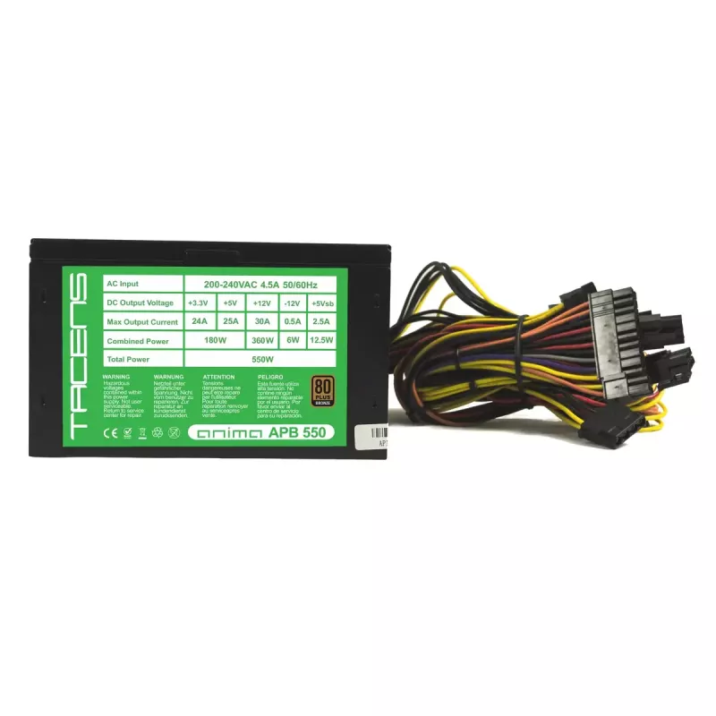 Tacens APB550B fonte de alimentação 550 W 20+4 pin ATX ATX preto