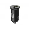 Carregador para automóvel Green Cell CADM-GC-38AC 38W, 1x USB-C (PD 3.0) + 1x USB-A, caixa de alumínio, preto
