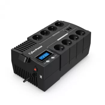 Unidade de alimentação ininterrupta CYBERPOWER BR1000ELCD — UPS line-interactive 1 kVA (600 W), 8x saídas tipo E, LCD, AVR, tempo de resposta 4 ms
