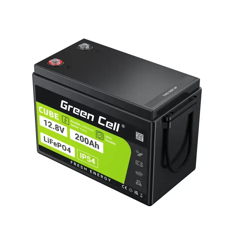 Bateria UPS Green Cell LFPGC12V200AH fosfato de ferro-lítio 12,8 V 200 Ah, 395×195×275 mm, 20,5 kg