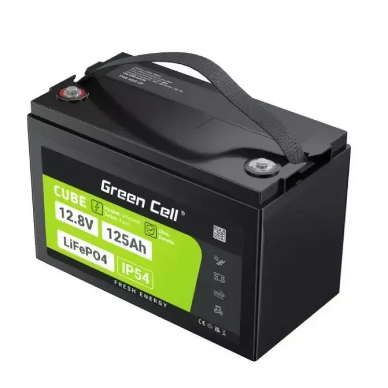Green Cell CUBE LFPGC12V125AH bateria LiFePO4 12,8 V 125 Ah 1600 Wh, IP54, 13,5 kg