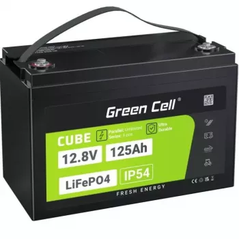 Green Cell CUBE LFPGC12V125AH bateria LiFePO4 12,8 V 125 Ah 1600 Wh, IP54, 13,5 kg
