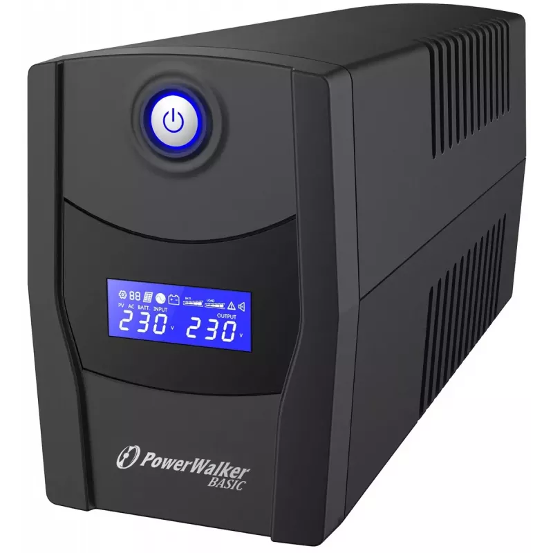 Fonte de alimentação ininterrupta PowerWalker VI 1000 STL, Line-Interactive 1 kVA (600 W), 230 V, AVR, LCD, 2 tomadas Type E, USB