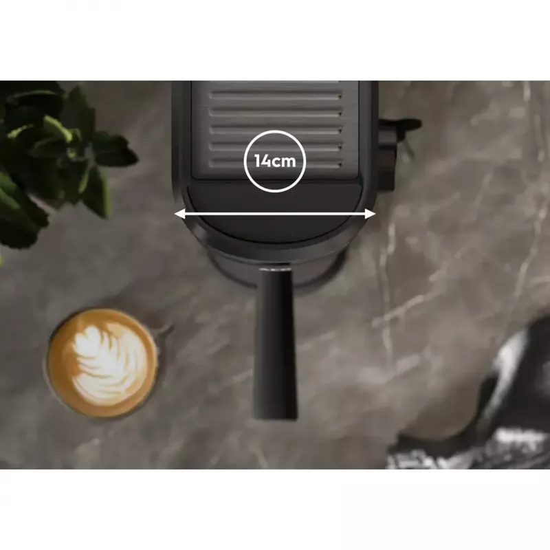 Máquina de café expresso AEG EC6-1-6BST, manual, aparelho de bancada, depósito de água 1,0 l, 15 bar, espumador de leite, 1450 W, controlo por toque, preto