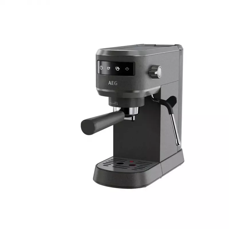 Máquina de café expresso AEG EC6-1-6BST, manual, aparelho de bancada, depósito de água 1,0 l, 15 bar, espumador de leite, 1450 W, controlo por toque, preto