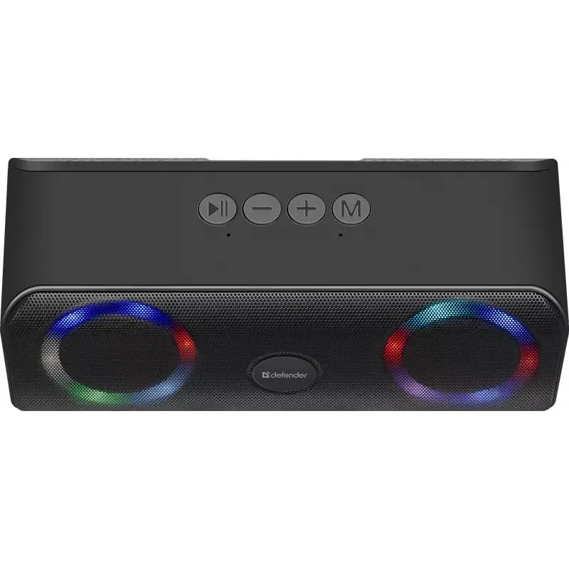 Altifalante Bluetooth mono portátil DEFENDER Q1 preto, 10 W RMS, 1200 mAh, Bluetooth 5.0, MicroSD, FM, AUX, USB