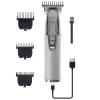 Aparador de barba Adler AD 2836S, bateria de lítio sem fios, 0,9–6 mm, 4 níveis de comprimento, lâminas de aço inoxidável, prateado