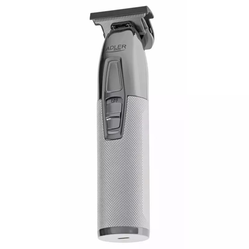 Aparador de barba Adler AD 2836S, bateria de lítio sem fios, 0,9–6 mm, 4 níveis de comprimento, lâminas de aço inoxidável, prateado