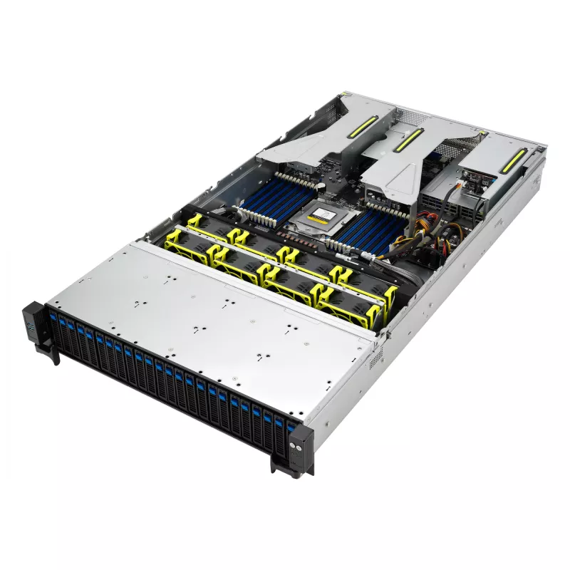 ASUS RS521A-E12-RS24U Socket SP5 Rack (2U) preto, prateado
